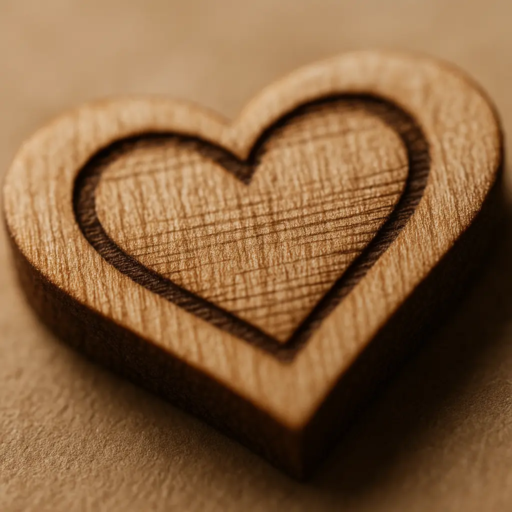 Detail einer personalisierten Holzgravur